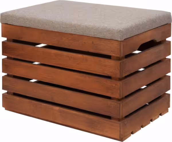 Skrzynia drewniana tapicerowana bejcowana