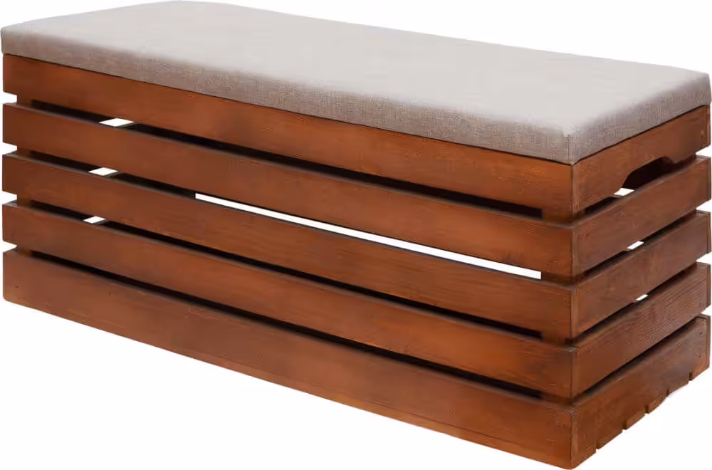 Skrzynia drewniana tapicerowana bejcowana