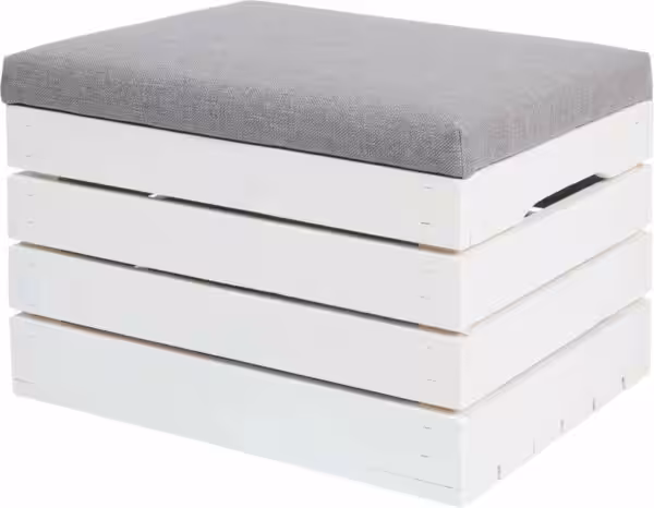 Skrzynia Drewniana Tapicerowana Biała