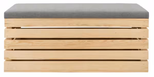 Pufa Kufer na Zabawki Skrzynka Drewniana Naturalna